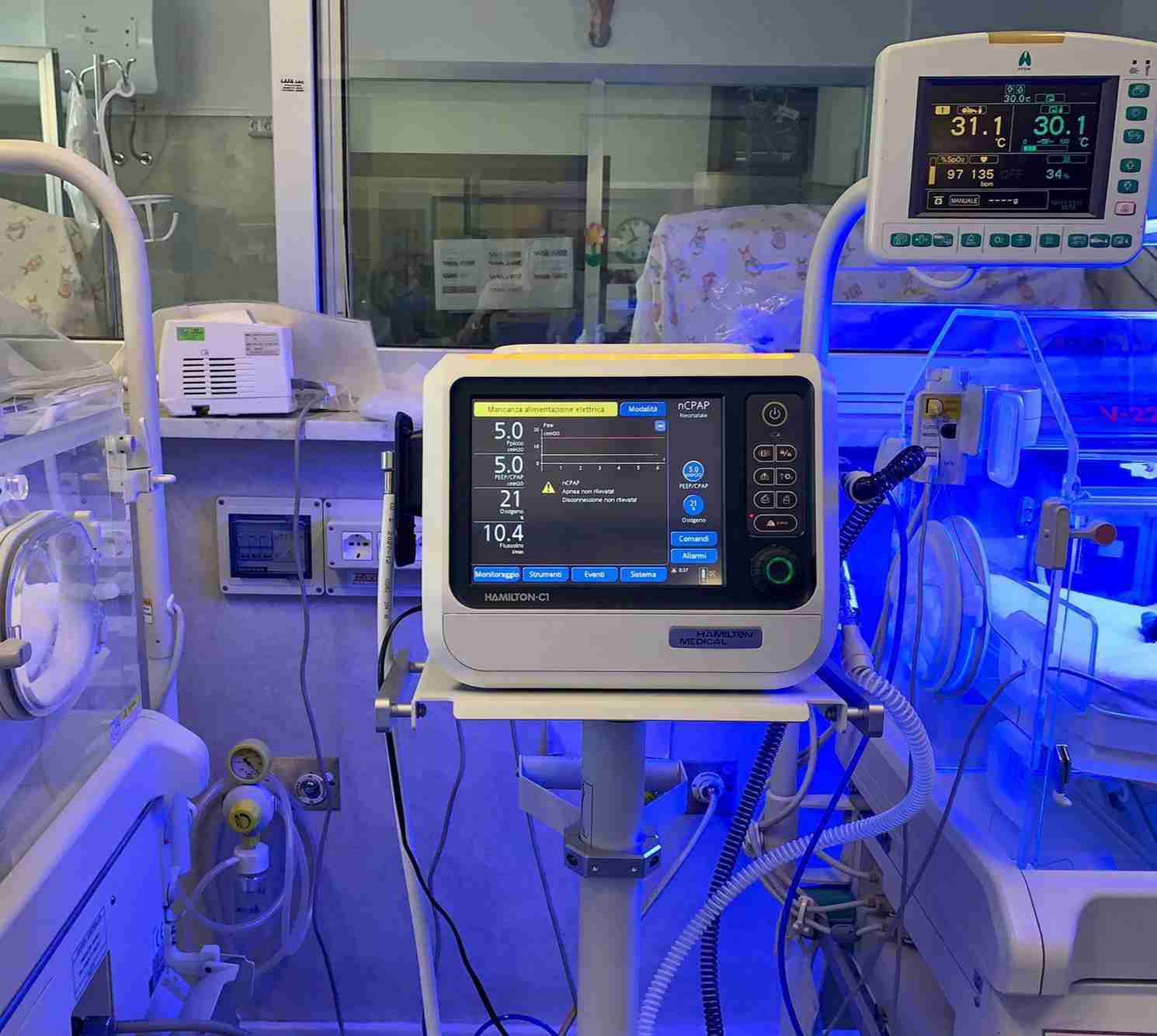 Ospedale di Caltagirone. Operativo, in Pediatria, un moderno ventilatore