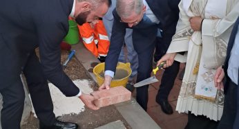 Posa della prima pietra per la chiesa al Villaggio Dusmet