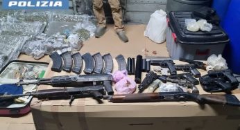Picanello: scoperto arsenale e droga in un garage