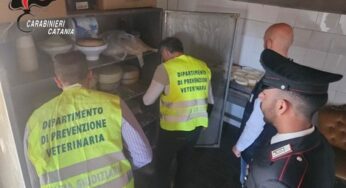 Carabinieri Catania e Asp: controlli igienico-sanitari in un deposito di prodotti caseari